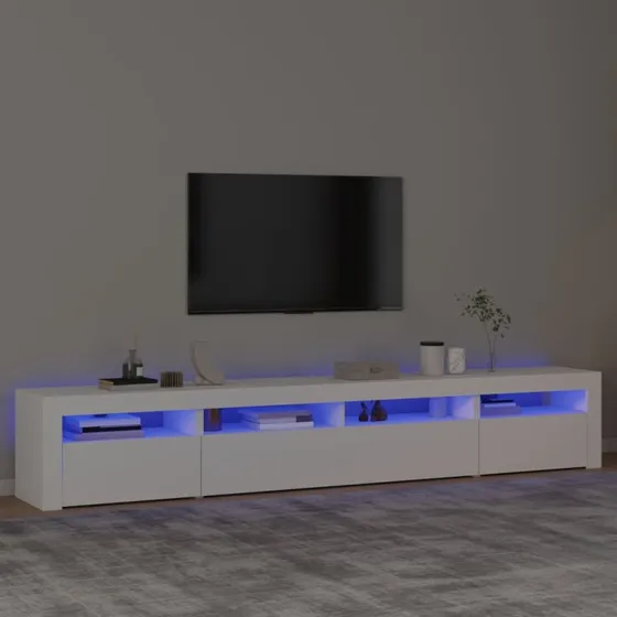 TV-skab med LED-lys 240x35x40 cm, 210 cm, sort