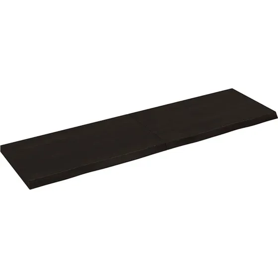 Væghylde 140x40x(2-4) cm Mørkebrun Behandlet Massivt Egetræ
