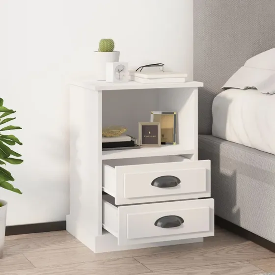 Hvid sengebord 43x36x60 cm – 2 stk