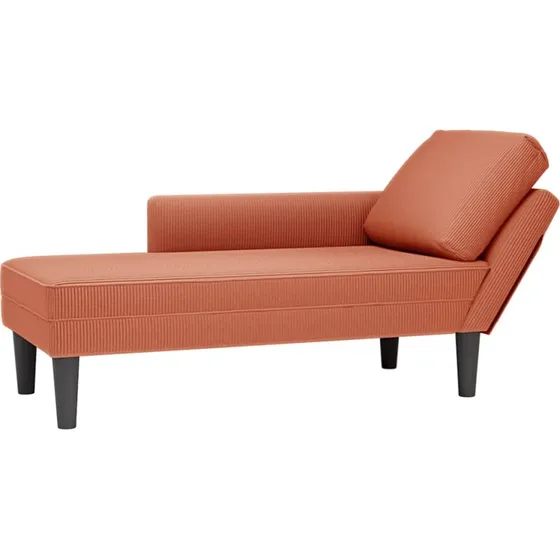 vidaXL Chaiselong med pude, rød orange, højre armlæn