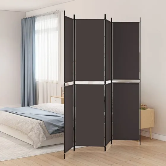 vidaXL 4-panel rumdeler 200x220 cm brun