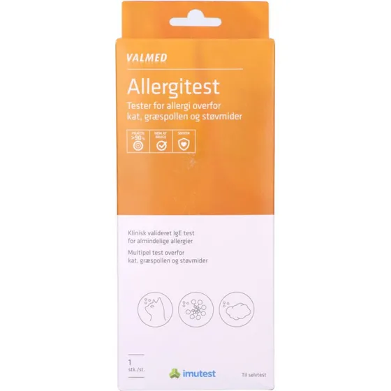 Valmed Allergitest – Hjemmetest for støv, kat og græs