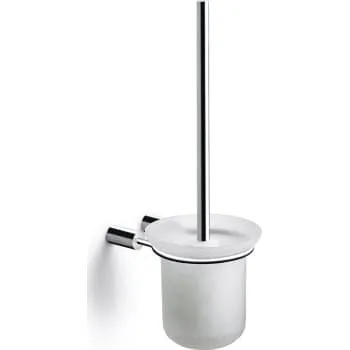 Pressalit toiletbørste til væg, poleret rustfrit stål med glas skål