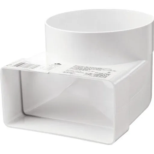 Duka 90° bøjning 110x55 mm x Ø100 mm, hvid