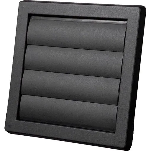 Duka Lamelventil 180x180 mm, sort, type 70