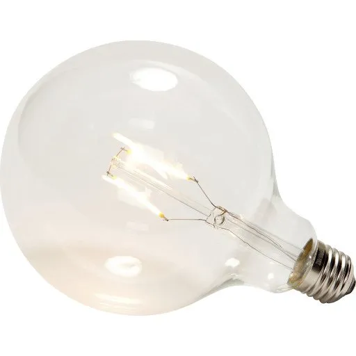 Hübsch LED-pære E27 2W, klarskærm, Ø13 cm