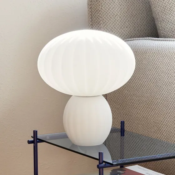 Hübsch Kumu Bordlampe Opalhvid, 23 cm