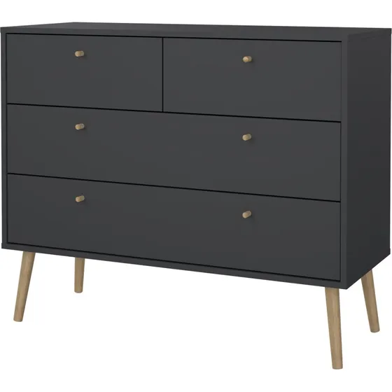 Vesterholm Bodo 4-skuffe kommode, matgrå, H81,7 x B98,7 x D39,1 cm