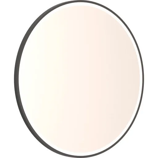 Dansani Mido+ Shine spejl med lys, dæmpbar, Ø75 cm, sort