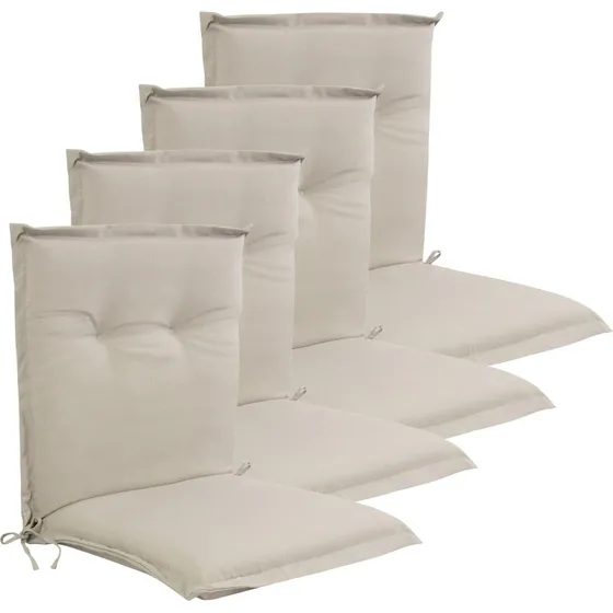 Nordstrand Home Luksus PLUS Havehyndepakke 4 stk. - 7 cm Tyk Skum, Beige, UV-Resistent