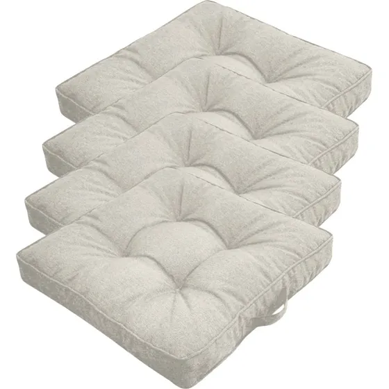 Nordstrand Home 4 stk. havehynder 50x50 cm beige, 7 cm bløde hynder til havestol