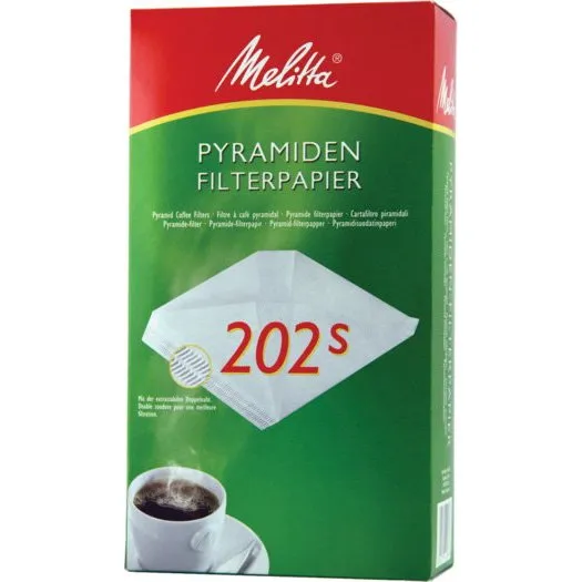 Melitta Pyramiden 202 S, 100 stk, hvid, kompostabelt kaffefilter