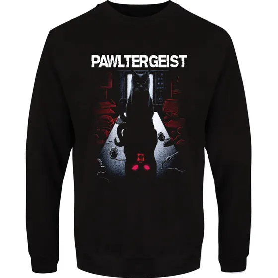 Horror Cats Pawltergeist herresweatshirt, sort