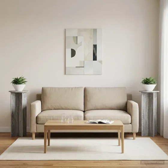 vidaXL Planteholder 2 stk. Grå Sonoma-eg Ø40 x 100 cm Konstrueret Træ