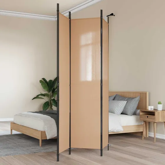 vidaXL 3-panel rumdeler Beige 150 x 220 cm Stof