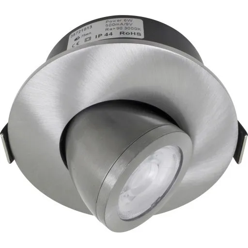 Nordtronic Low Profile Flexible indbygningsspot, 7,5 cm, børstet alu, 3000K