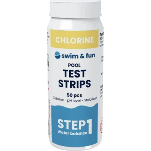 Swim & Fun Test Strips, 50 stk. – Klor, pH & Stabilisator