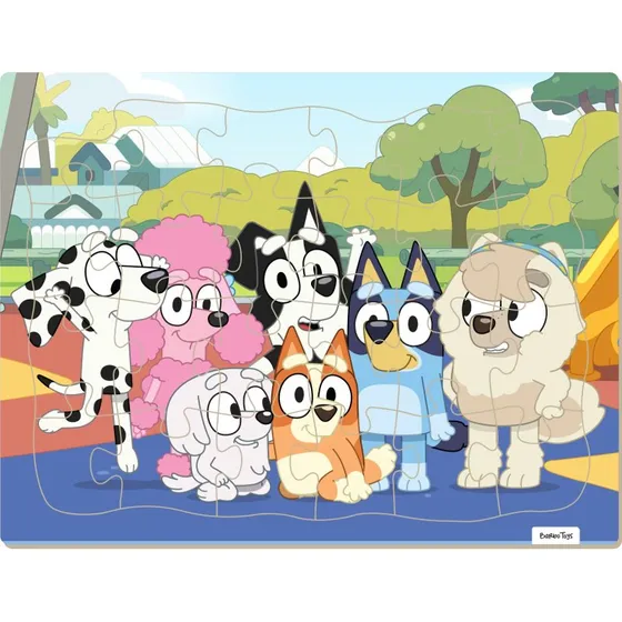 Bluey - Indrammet Pap Puslespil 24 Brikker - Venner
