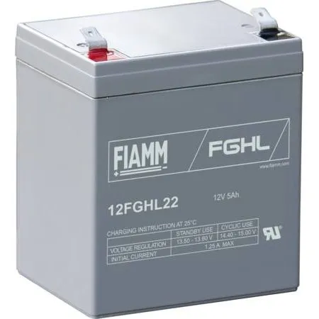 Fiamm 10 Års Blybatteri 12V/5Ah 12FGHL22