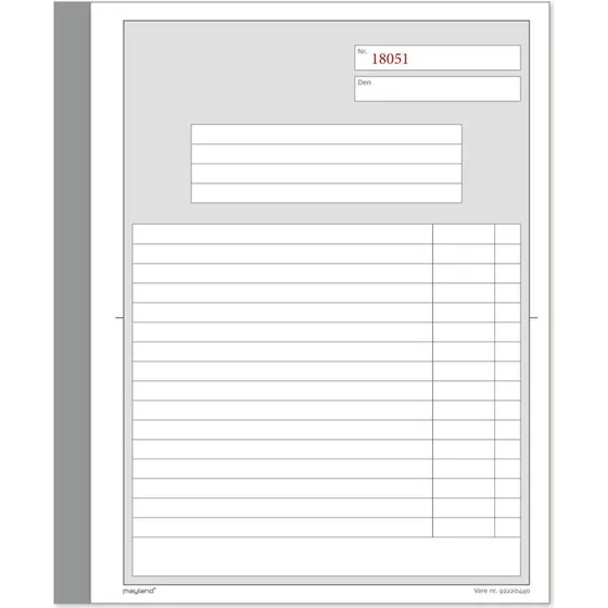 Mayland Duplikatbog 148x200 mm 2x50 Sider med Kopi