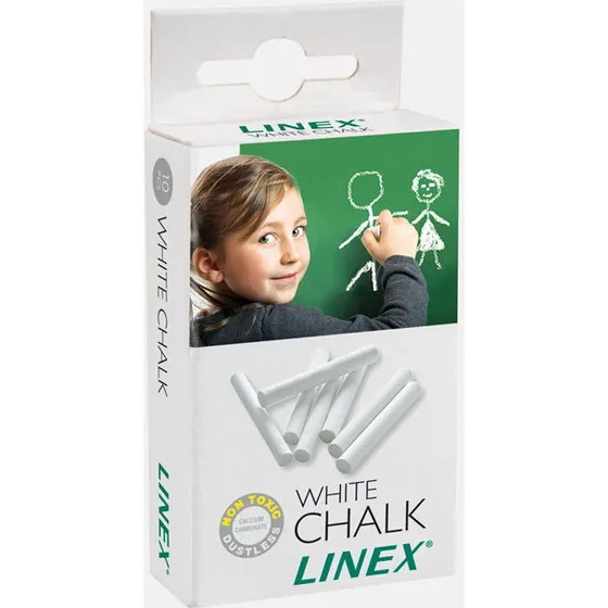 Linex Hvid Støvfrit Kridt 10 stk