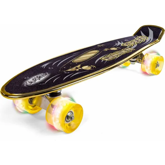 California Golden Speed Skateboard 56x15 cm med LED-lys