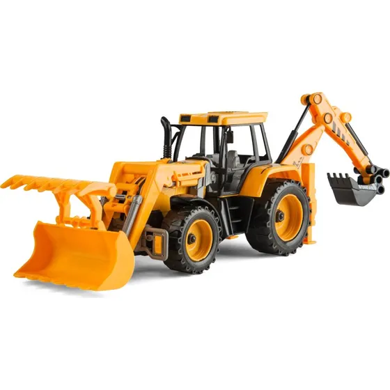 Speedcar Traktor med Frontgrab og Rendegraver, 32 cm, Orange