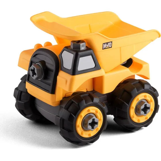 Byg-selv legetøjsbil - Gul dumper med batteridrevet skruetrækker - +3 år