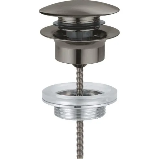 Grohe push-open bundventil, børstet hard graphite