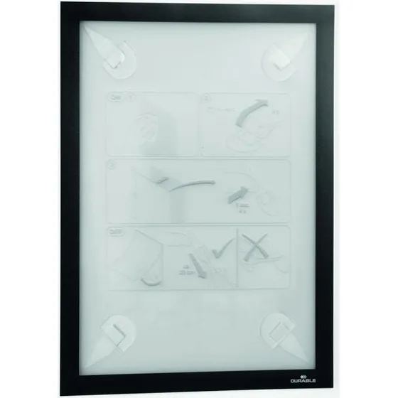 Duraframe® A4 Magnetramme Sort, Aftagelig