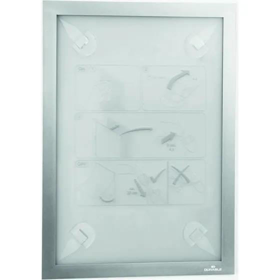 Duraframe® A4 Magnetramme Sølv Aftagelig