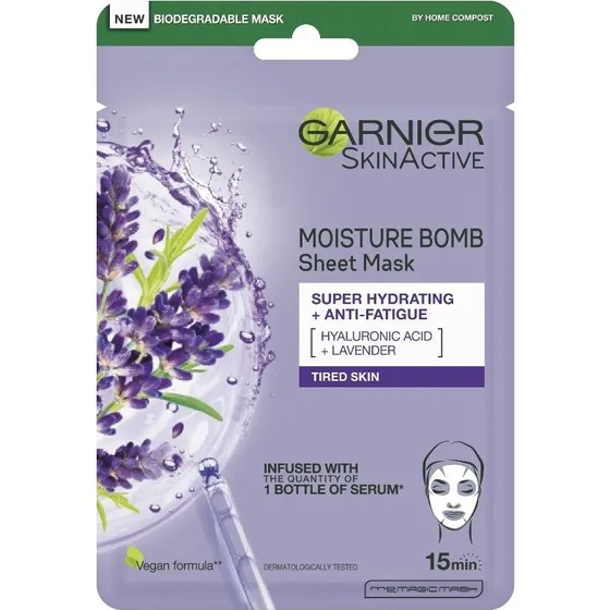 Garnier SkinActive Moisture Bomb Tissue Mask Lavendel 28 g