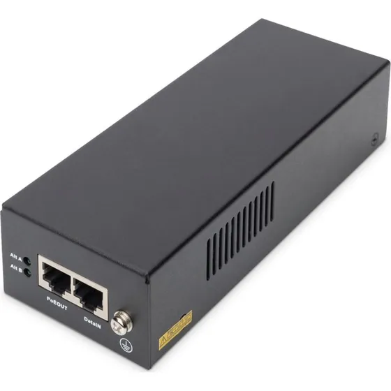 DIGITUS PoE Injector 85 W Gigabit 802.3bt, Sort