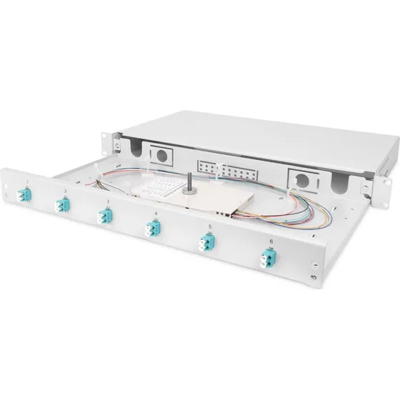 DIGITUS Fiber Patchpanel 1U LC Duplex OM3 6 Porte Grå
