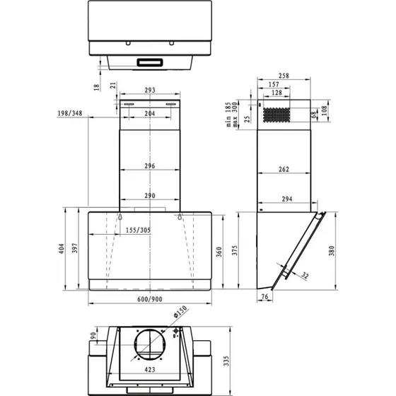 Gorenje WHI649EXBG 60 cm Vægmonteret Sølv/Rustfrit Stål