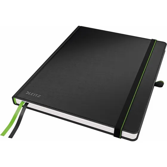 Leitz Notesbog A5+ iPad Størrelse Linjeret 96g 80 Ark Sort