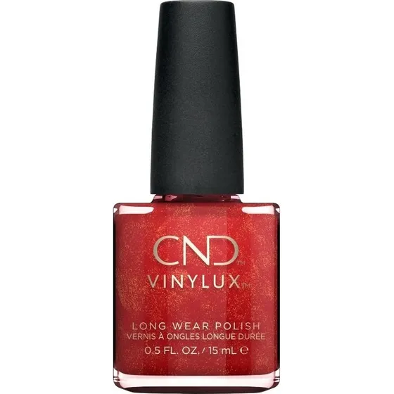 CND Vinylux Hollywood #119, 15 ml - Dyb rød med guldshimmer