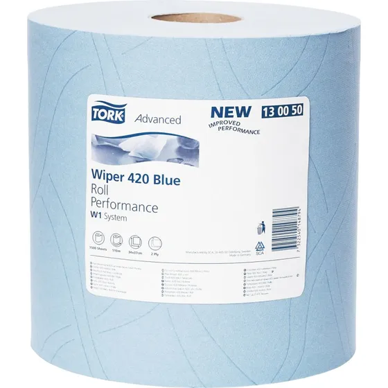 Tork Advanced 420 W1 1-lags blå aftørringspapir