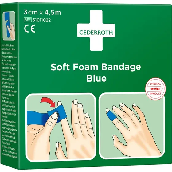Cederroth Soft Foam Bandage Blå 3 cm x 4,5 m
