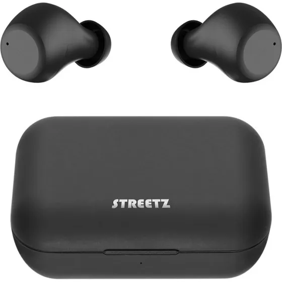 Streetz TWS-110 Trådløse Øretelefoner med Opladningsetui, Sort