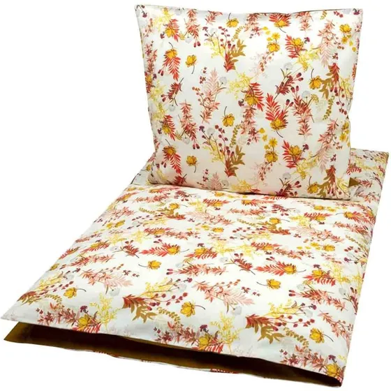 Müsli Baby Sengetøj 70x100 cm – 100% Økologisk Bomuld, Blomster, Beige