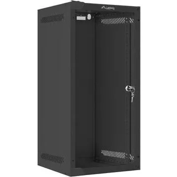 Lanberg Vægmonteret Rackskab 12U 10" Glasdør Sort