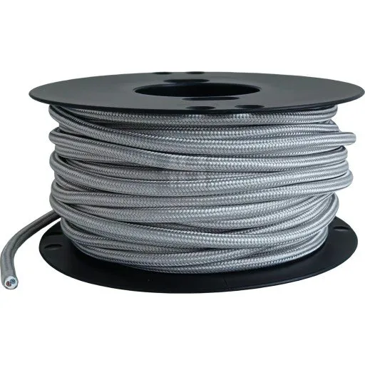 TBI Stofledning 2x0,75 mm², Sølv, Metervare
