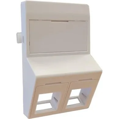 Solar Plus 2xRJ45 Keystone Type F Skrå Hvid
