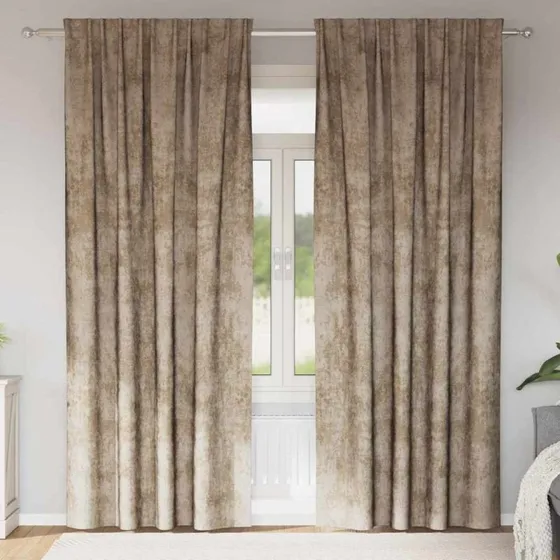 vidaXL Velour Gardiner 2 stk. champagne 140 x 260 cm