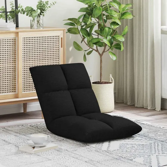 vidaXL Justerbar Gulvstol Sort Stof