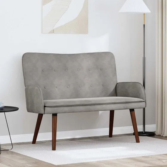 vidaXL 2-personers sofa lysegrå 115 x 61 x 87 cm i velour