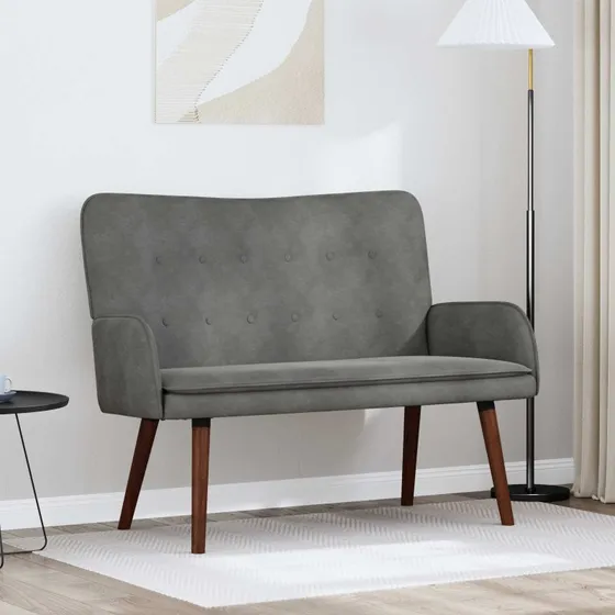 vidaXL 2-personers sofa mørkegrå 115 x 61 x 87 cm velour