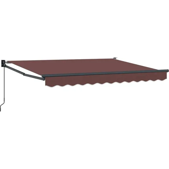 Udtrækkelig markise 3,5 x 2 m brun polyester & aluminium