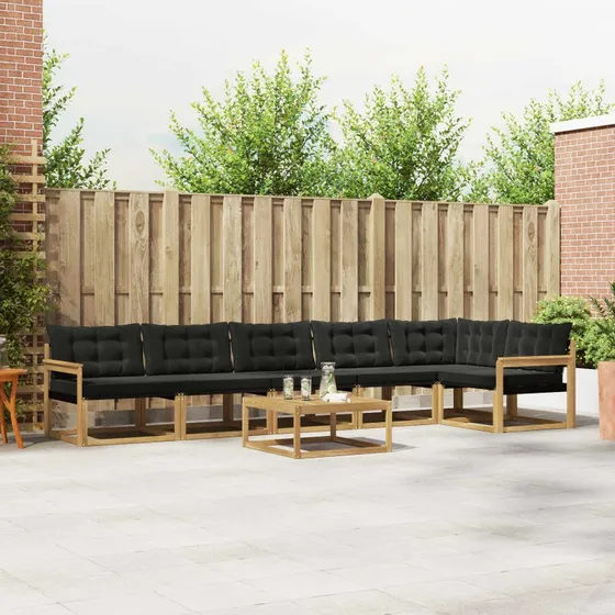 vidaXL Udendørs Sofagruppe 7 pc Hvid/Sort 79x79x37 cm